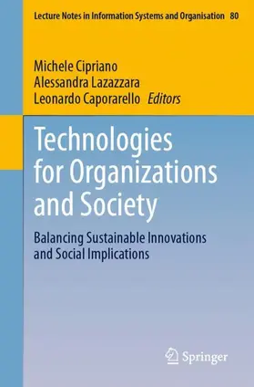 Cipriano / Lazazzara / Caporarello |  Technologies for Organizations and Society | Buch |  Sack Fachmedien