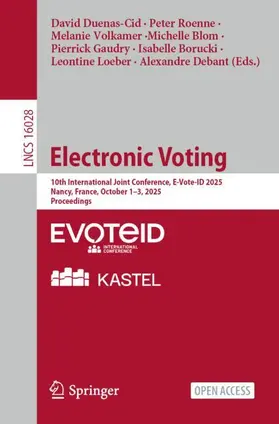 Duenas-Cid / Roenne / Volkamer |  Electronic Voting | Buch |  Sack Fachmedien