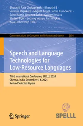 Chakravarthi / B / Rajiakodi | Speech and Language Technologies for Low-Resource Languages | E-Book | www2.sack.de