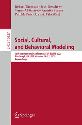 Thomson / Renshaw / Al-khateeb | Social, Cultural, and Behavioral Modeling | E-Book | sack.de