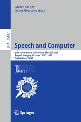 Karpov / Gosztolya |  Speech and Computer | eBook | Sack Fachmedien