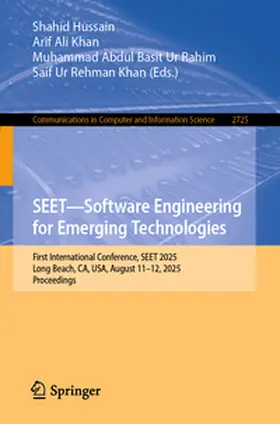 Hussain / Khan / Abdul Basit Ur Rahim |  SEET—Software Engineering for Emerging Technologies | eBook | Sack Fachmedien