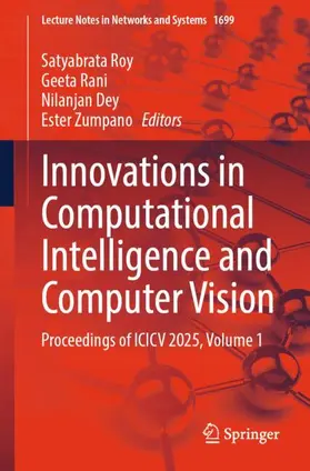 Roy / Rani / Dey |  Innovations in Computational Intelligence and Computer Vision | Buch |  Sack Fachmedien