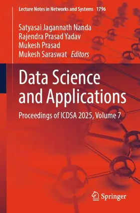 Nanda / Yadav / Prasad |  Data Science and Applications | Buch |  Sack Fachmedien