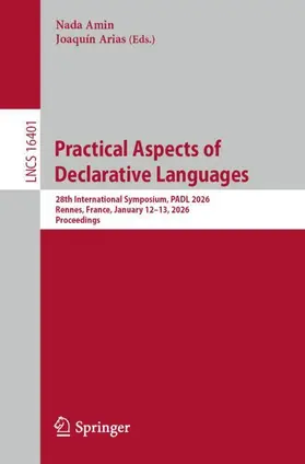 Amin / Arias |  Practical Aspects of Declarative Languages | Buch |  Sack Fachmedien
