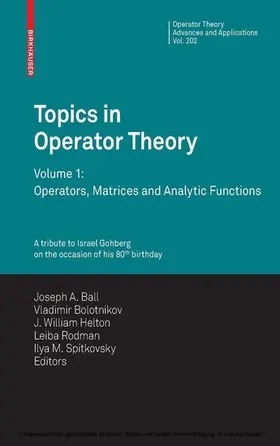 Ball / Bolotnikov / Rodman | Topics in Operator Theory | E-Book | sack.de