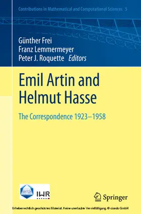 Frei / Lemmermeyer / Roquette |  Emil Artin and Helmut Hasse | eBook | Sack Fachmedien