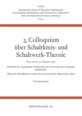 Dörr / Unger / Peschl |  2. Colloquium Über Schaltkreis- und Schaltwerk-Theorie | Buch |  Sack Fachmedien