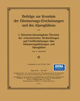 Gruner |  Beiträge zur Kenntnis der Dämmerungs-Erscheinungen und des Alpenglühens | eBook | Sack Fachmedien