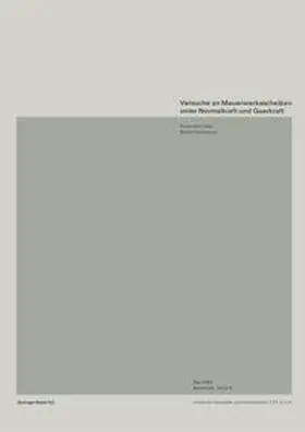 GANZ / THÜRLIMANN | Versuche an Mauerwerksscheiben unter Normalkraft und Querkraft | E-Book | sack.de