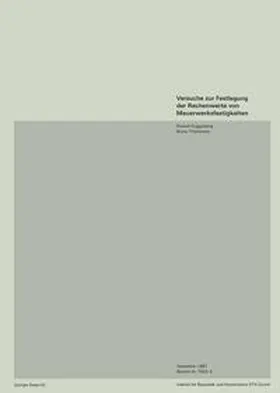 GUGGISBERG / THÜRLIMANN |  Versuche zur Festlegung der Rechenwerte von Mauerwerksfestigkeiten | eBook | Sack Fachmedien