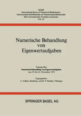 HADELER / COLLATZ |  Numerische Behandlung von Eigenwertaufgaben | Buch |  Sack Fachmedien