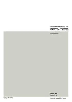 Bachmann |  Versuche an teilweise vorgespannten Leichtbetonbalken unter Dauerlast | eBook | Sack Fachmedien