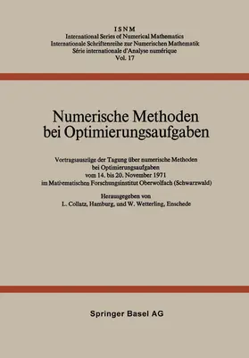 Wetterling / Collatz |  Numerische Methoden bei Optimierungsaufgaben | Buch |  Sack Fachmedien