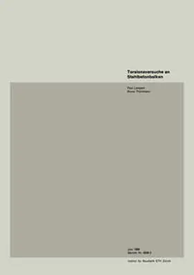 LAMPERT / THÜRLIMANN |  Torsionsversuche an Stahlbetonbalken | eBook | Sack Fachmedien