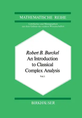 Burckel | An Introduction to Classical Complex Analysis | Buch | 978-3-0348-9376-3 | sack.de
