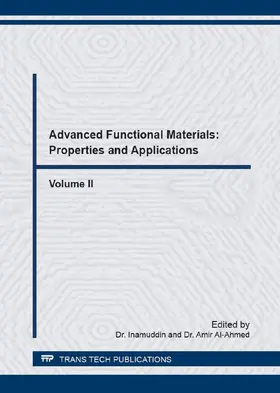 Inamuddin / Al-Ahmed | Advanced Functional Materials: Properties and Applications, Vol. II | Buch | 978-3-0357-1022-9 | sack.de