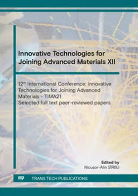Sîrbu |  Innovative Technologies for Joining Advanced Materials XII | Buch |  Sack Fachmedien