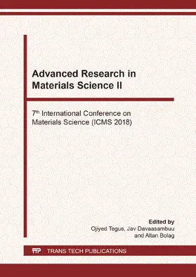 Ojiyed / Davaasambuu / Bolag | Advanced Research in Materials Science II | Buch | 978-3-0357-1426-5 | sack.de