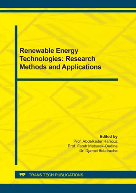 Abdelkader / Mebarek-Oudina / Belatrache |  Renewable Energy Technologies: Research Methods and Applications | Buch |  Sack Fachmedien
