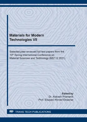 Pramanik / Elnashar |  Materials for Modern Technologies VII | Buch |  Sack Fachmedien