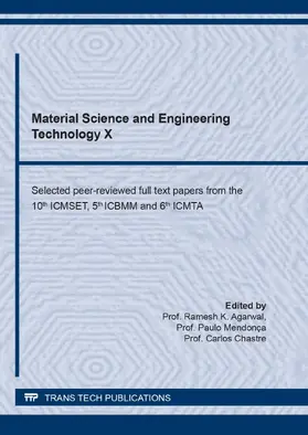 Agarwal / Mendonca / Chastre |  Material Science and Engineering Technology X | eBook | Sack Fachmedien