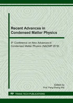 Wei | Recent Advances in Condensed Matter Physics | E-Book | www2.sack.de