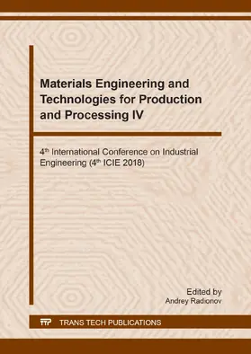 Radionov | Materials Engineering and Technologies for Production and Processing IV | E-Book | www2.sack.de