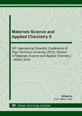 Turks |  Materials Science and Applied Chemistry II | eBook | Sack Fachmedien