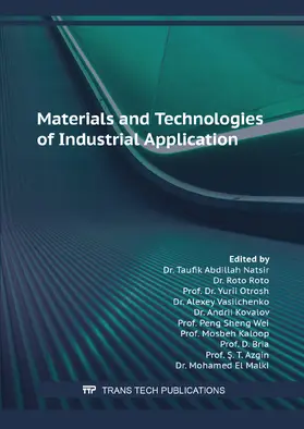 Natsir / Roto / El Malki |  Materials and Technologies of Industrial Application | eBook | Sack Fachmedien