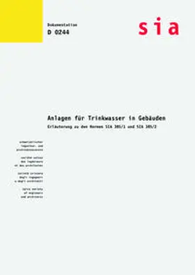 SIA |  Anlagen für Trinkwarmwasser in Gebäuden | Buch |  Sack Fachmedien