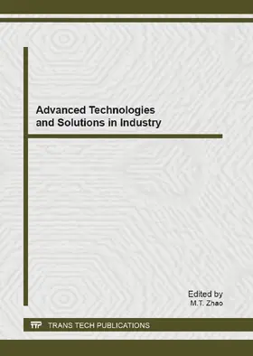 Zhao |  Advanced Technologies and Solutions in Industry | eBook | Sack Fachmedien