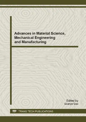 Gao |  Advances in Material Science, Mechanical Engineering and Manufacturing | eBook | Sack Fachmedien