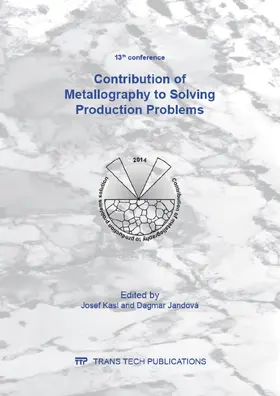 Kasl / Jandová |  Contribution of Metallography to Solving Production Problems | eBook | Sack Fachmedien