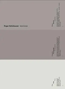  Roger Boltshauser - Response | Buch |  Sack Fachmedien