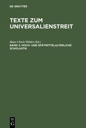 Wöhler |  Hoch- und spätmittelalterliche Scholastik | Buch |  Sack Fachmedien