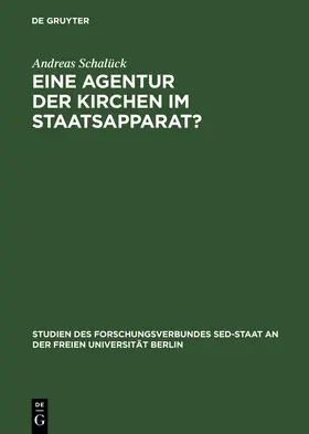 Schalück |  Eine Agentur der Kirchen im Staatsapparat? | Buch |  Sack Fachmedien