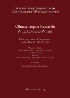 Simon / Parthier |  Climate Impact Research: Why, How and When? | Buch |  Sack Fachmedien