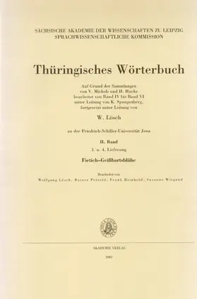  II. Band, 3. und 4. Lieferung (Fietich – Geißbartsblühe) | Buch |  Sack Fachmedien