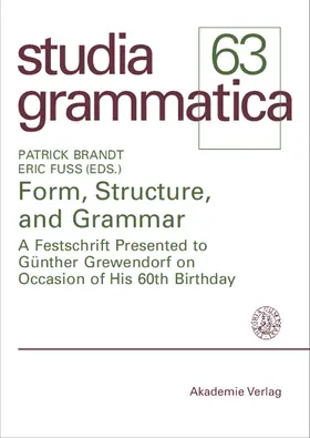 Fuß / Brandt | Form, Structure, and Grammar | Buch | 978-3-05-004224-4 | sack.de