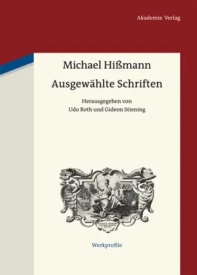Hißmann / Stiening / Roth |  Ausgewählte Schriften | Buch |  Sack Fachmedien