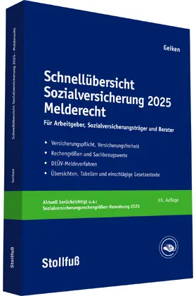 Geiken |  Schnellübersicht Sozialversicherung Melderecht - online | Datenbank |  Sack Fachmedien