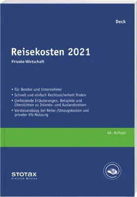 Deck | Reisekosten 2021 | Buch | 978-3-08-311021-7 | sack.de
