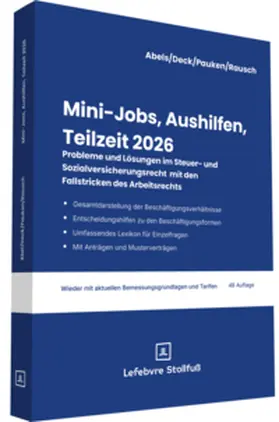 Abels / Pauken / Deck |  Mini-Jobs, Aushilfen, Teilzeit 2026 | Buch |  Sack Fachmedien