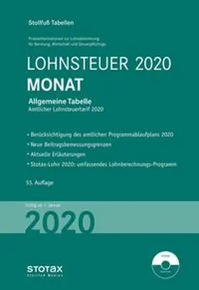 Tabelle, Lohnsteuer 2020 Monat | Buch | 978-3-08-332820-9 | www2.sack.de