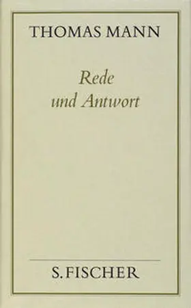 Mann | Rede und Antwort ( Frankfurter Ausgabe) | Buch | 978-3-10-048237-2 | sack.de