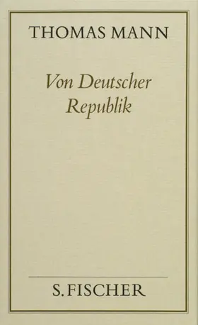 Mann |  Von deutscher Republik ( Frankfurter Ausgabe) | Buch |  Sack Fachmedien