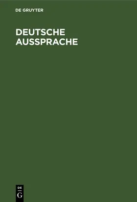 Degruyter |  Deutsche Aussprache | Buch |  Sack Fachmedien