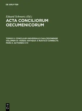 Schwartz / Straub | Actiones II-VI | Buch | 978-3-11-000438-0 | www2.sack.de