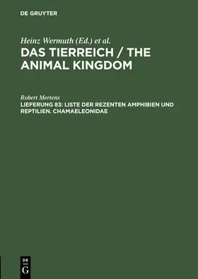 Mertens |  Liste der rezenten Amphibien und Reptilien. Chamaeleonidae | Buch |  Sack Fachmedien